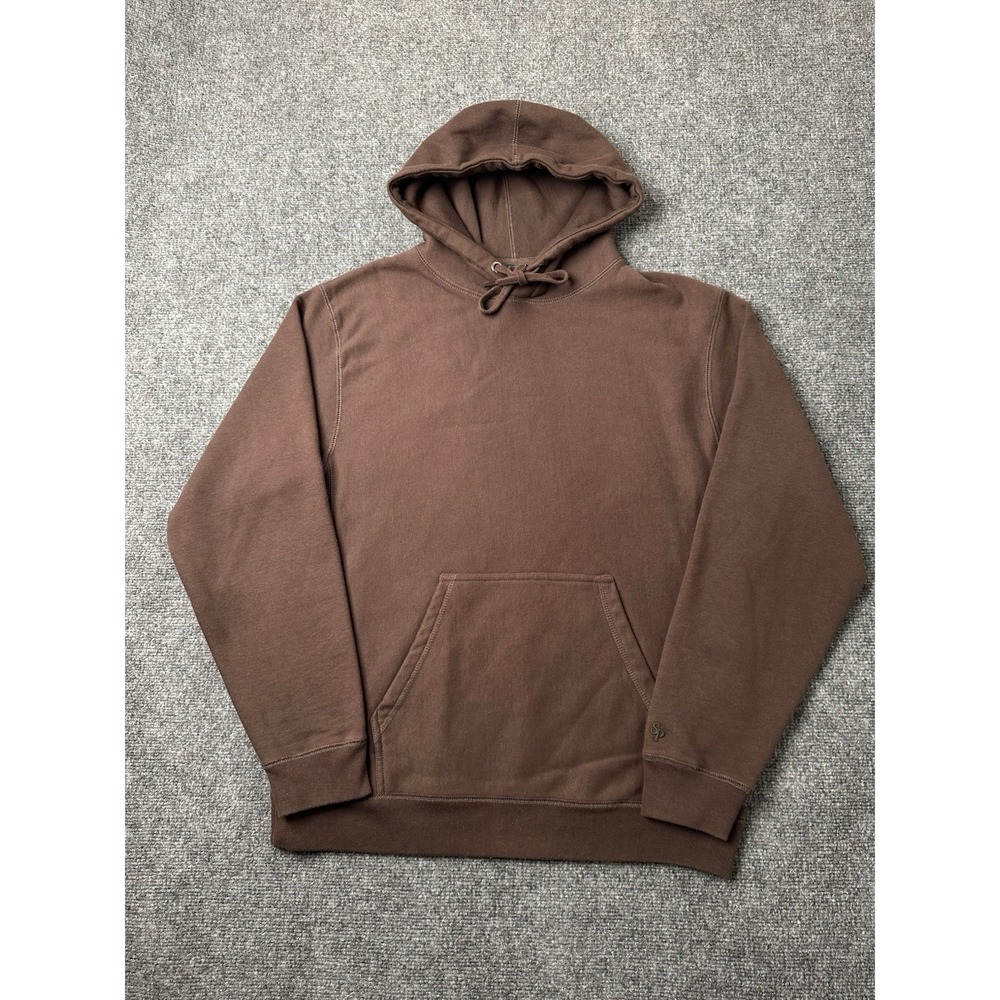 Mens Fleece Maison Article Brown Pullover Hoodie, Size L